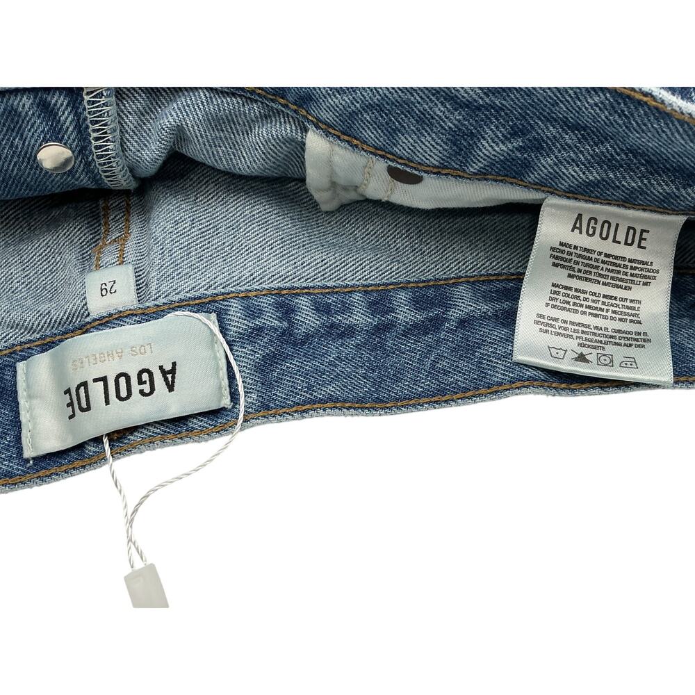 Agolde Light Blue Denim Cutoff Shorts - Picture 4 of 4